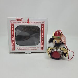 Steinbach Handmade Wooden Christmas Ornament King Crown Sword Germany 3"